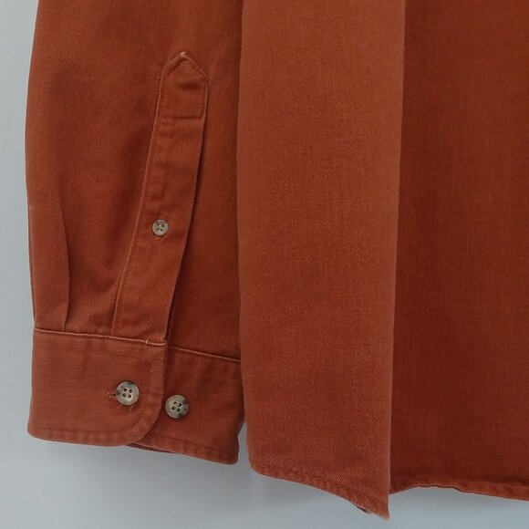 Vintage Carhartt Button Down Shirt Men's 2XL Rust Brown Long Sleeve Heavyweight - Picture 6 of 9